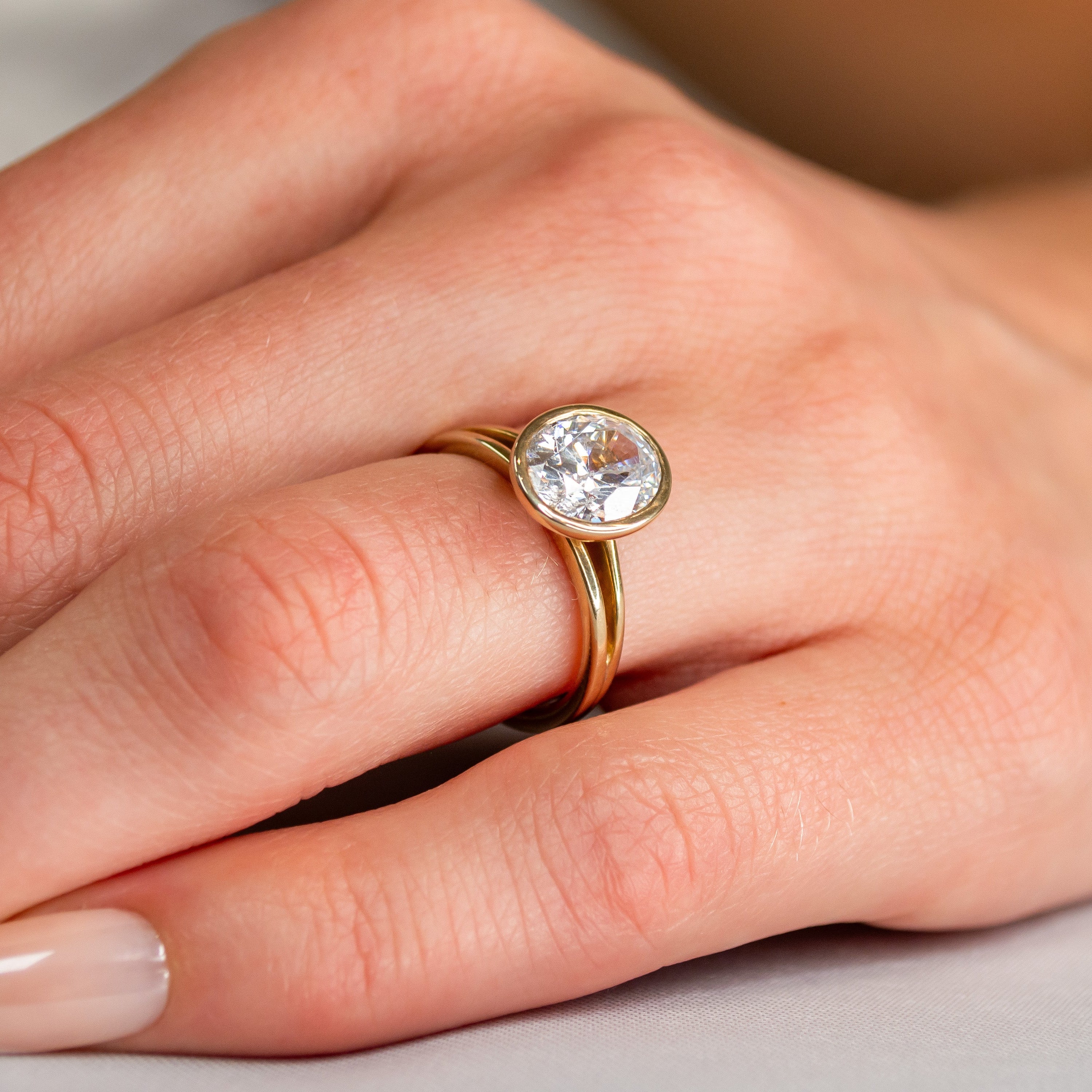 The Emery Bezel Set Diamond Engagement Ring