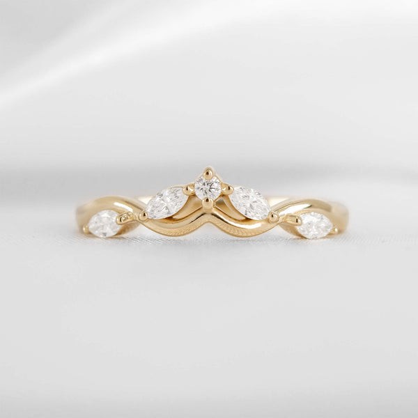 Evara twist lab diamond 10K yellow gold wedding band by Lisa Robin#color_10k-yellow-gold