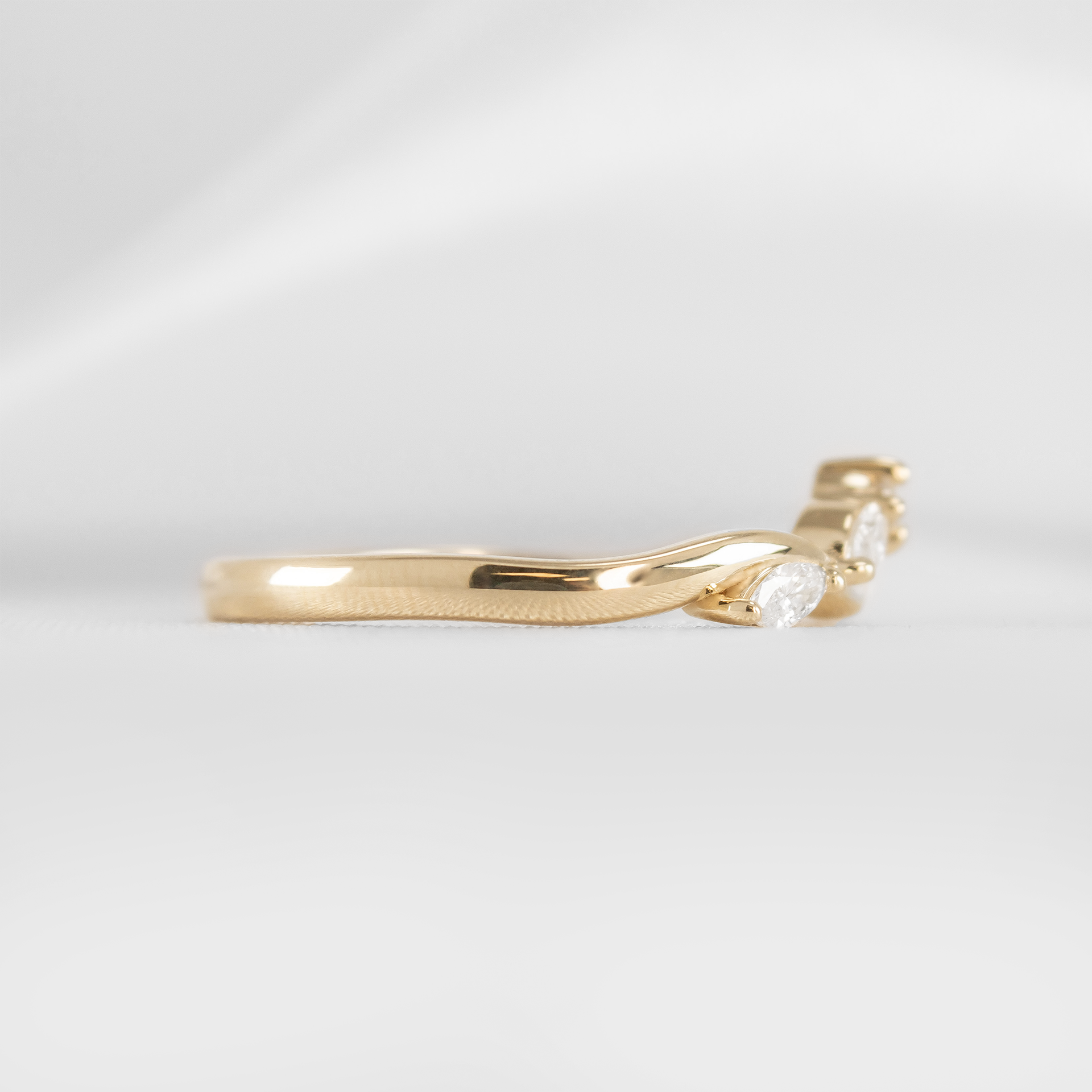 The Evara Twist Marquise Diamond Wedding Ring | Lisa Robin#color_10k-yellow-gold