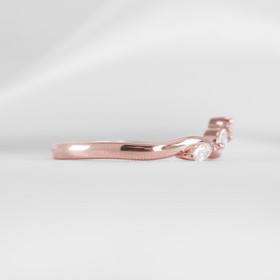 The Evara Twist Marquise Diamond Wedding Ring | Lisa Robin#color_18k-rose-gold