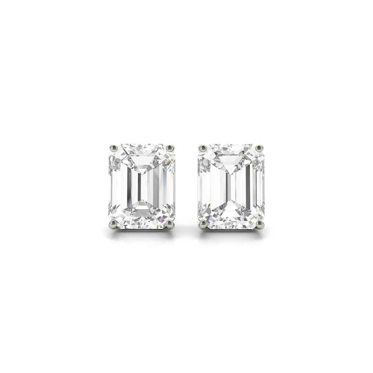 Emerald Cut Lab Diamond Stud Earrings - Lisa Robin