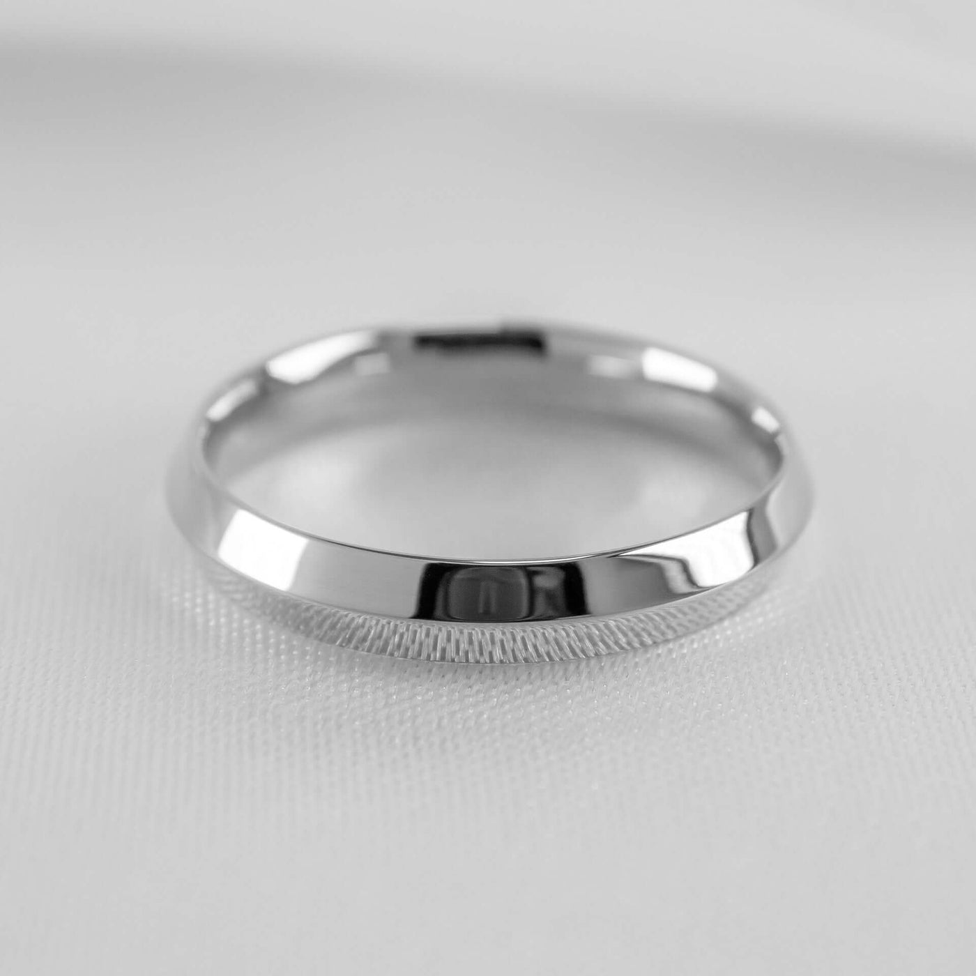 Shown 4mm Wide * The Flynn Knife Edge Wedding Ring | Lisa Robin#color_18k-white-gold