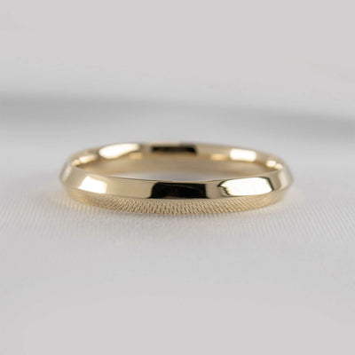 Shown 2.5mm Wide * The Flynn Knife Edge Wedding Ring#color_18k-yellow-gold