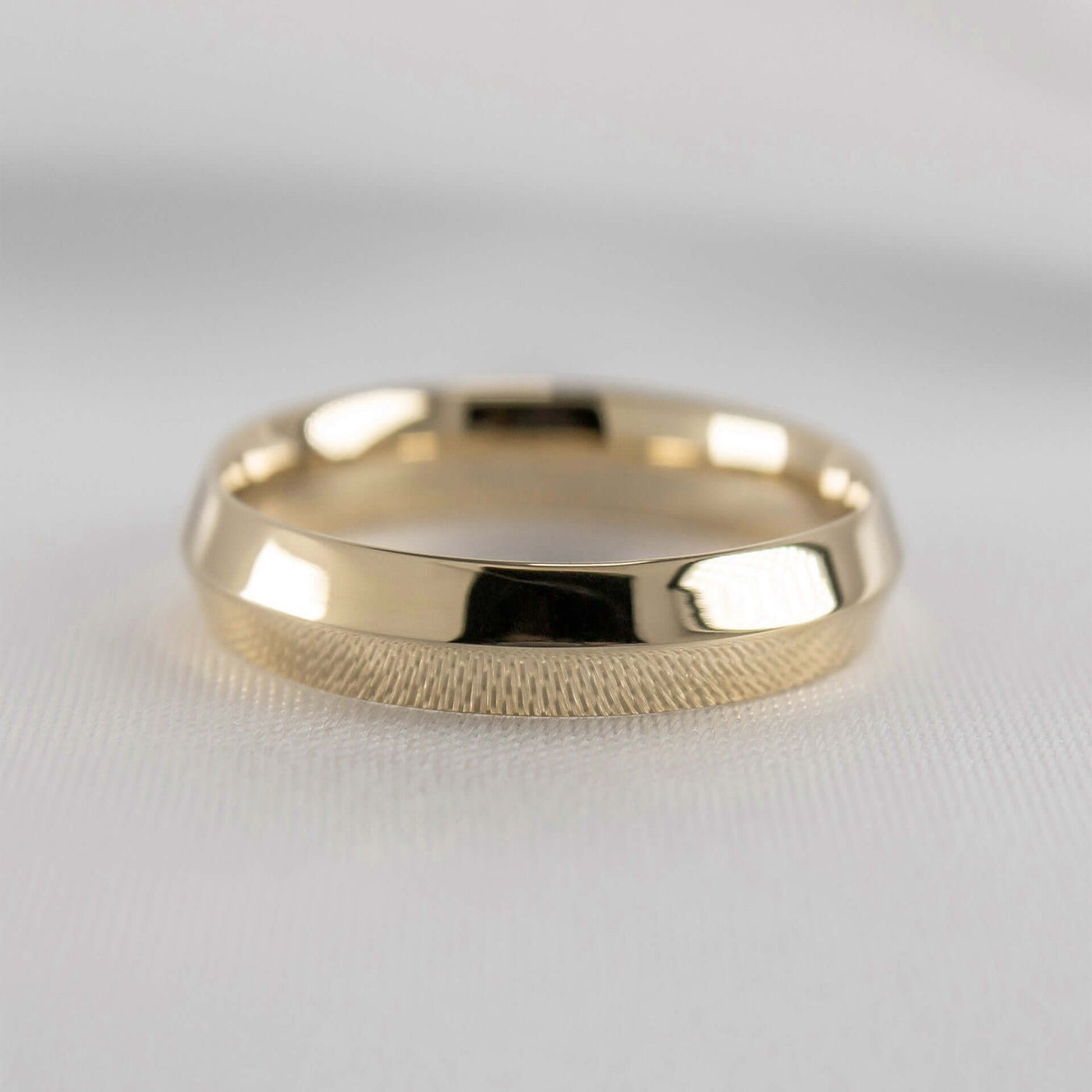 Shown 6mm Wide * The Flynn Knife Edge Wedding Ring | Lisa Robin#color_10k-yellow-gold