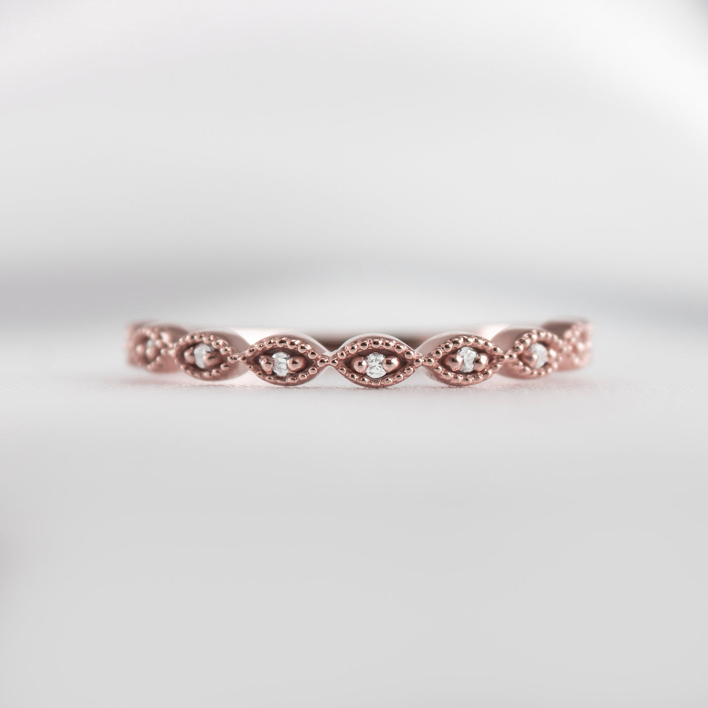 The Frances Vintage Diamond Wedding Ring | Lisa Robin#color_18k-rose-gold