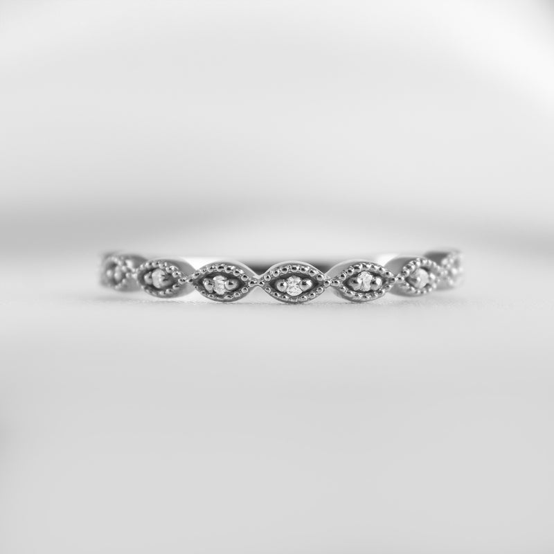 The Frances Vintage Diamond Wedding Ring - Lisa Robin