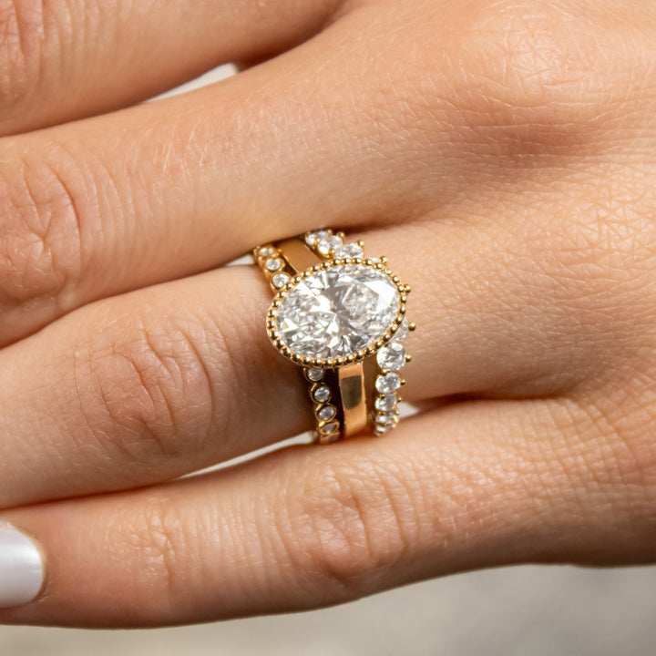 Frankie bezeled diamond 14K yellow gold wedding ring by Lisa Robin#color_14k-yellow-gold