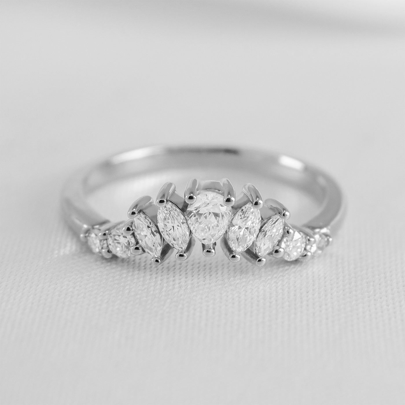 The Gabby Diamond Curved Wedding Ring | Lisa Robin#color_14k-white-gold