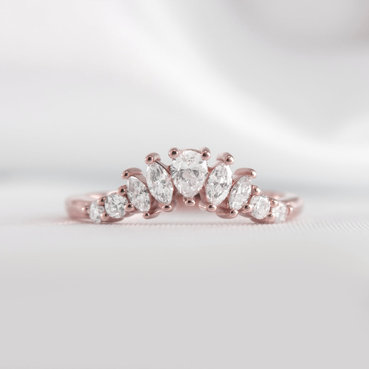 The Gabby Diamond Curved Wedding Ring | Lisa Robin#color_18k-rose-gold