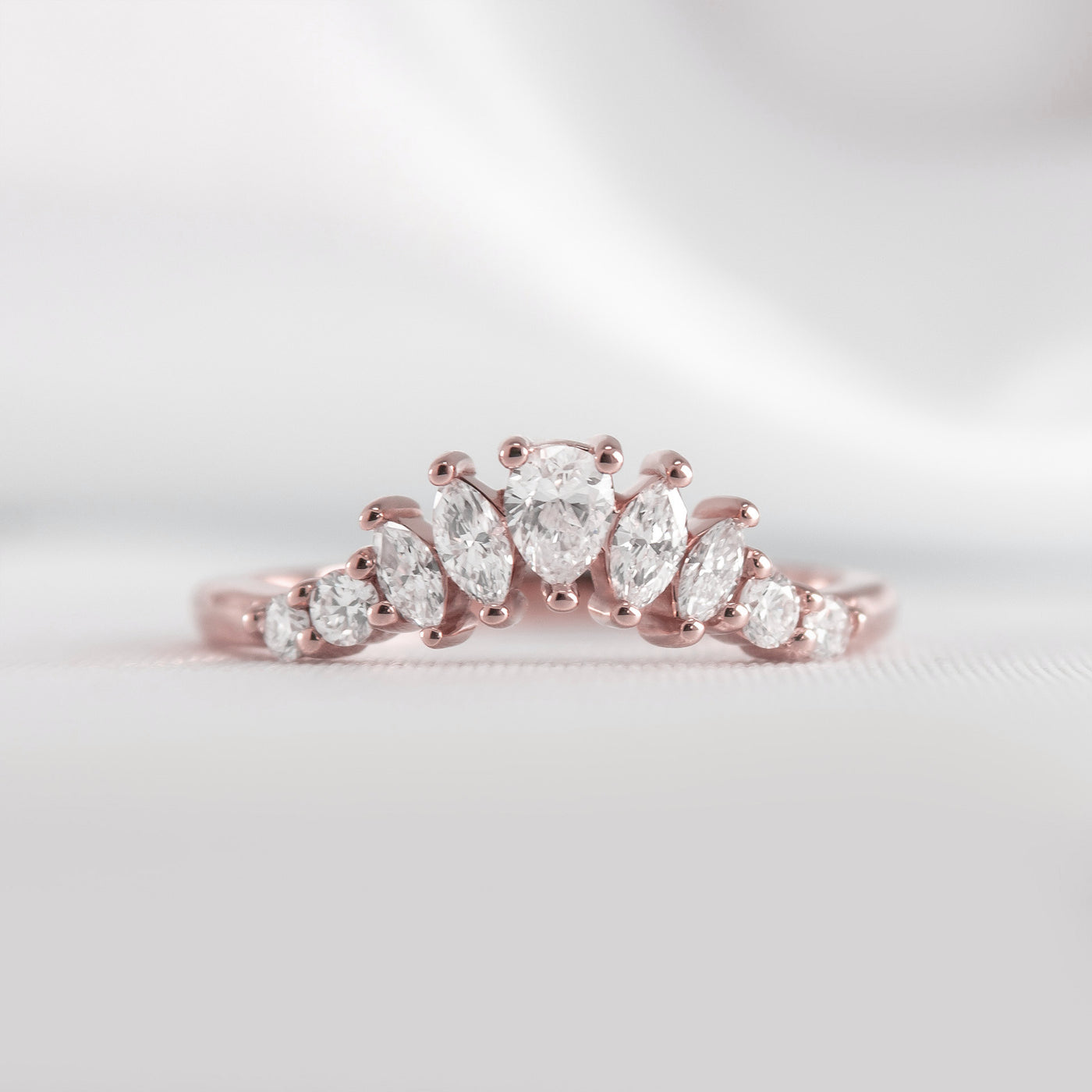 The Gabby Diamond Curved Wedding Ring | Lisa Robin#color_14k-rose-gold