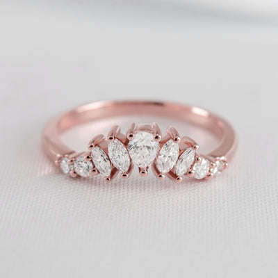 The Gabby Diamond Curved Wedding Ring | Lisa Robin#color_14k-rose-gold