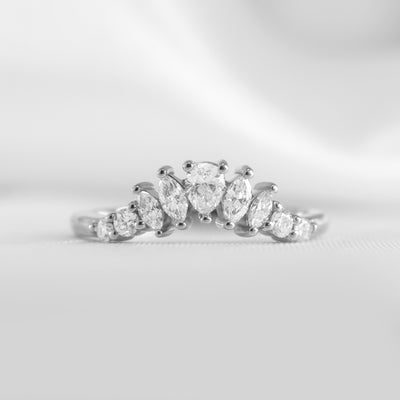 The Gabby Diamond Curved Wedding Ring | Lisa Robin#color_platinum