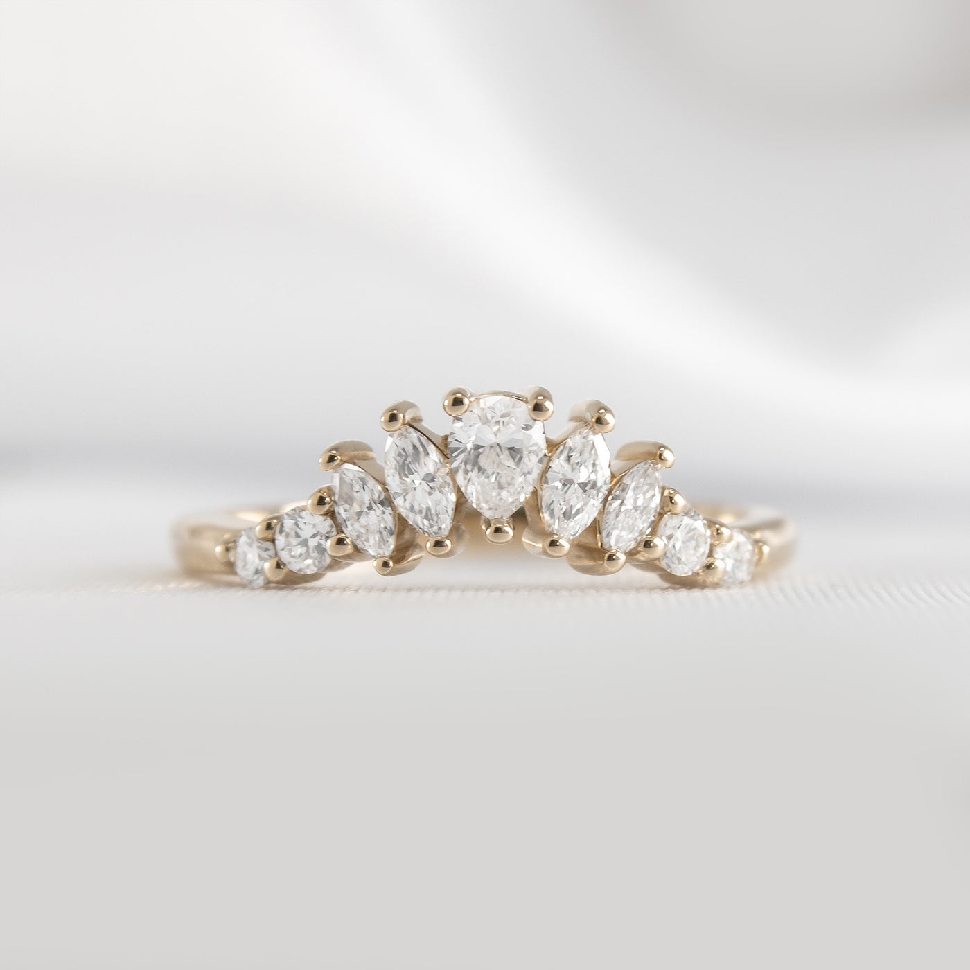 The Gabby Diamond Curved Wedding Ring | Lisa Robin#color_18k-yellow-gold