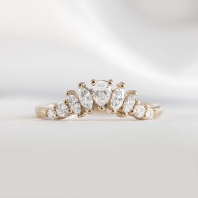 The Gabby Diamond Curved Wedding Ring | Lisa Robin#color_18k-yellow-gold