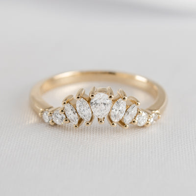 The Gabby Diamond Curved Wedding Ring | Lisa Robin#color_18k-yellow-gold