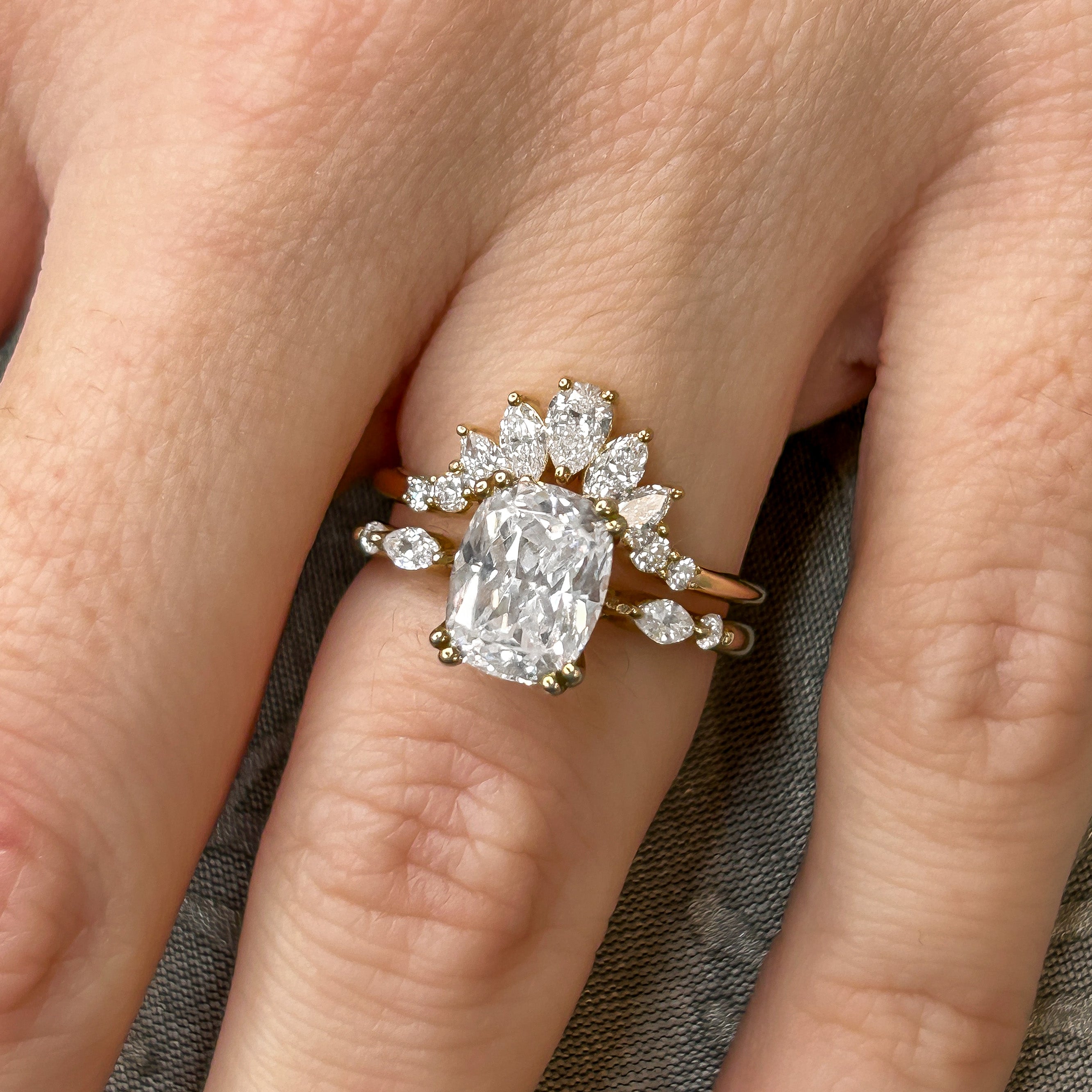 The Gabby Diamond Curved Wedding Ring
