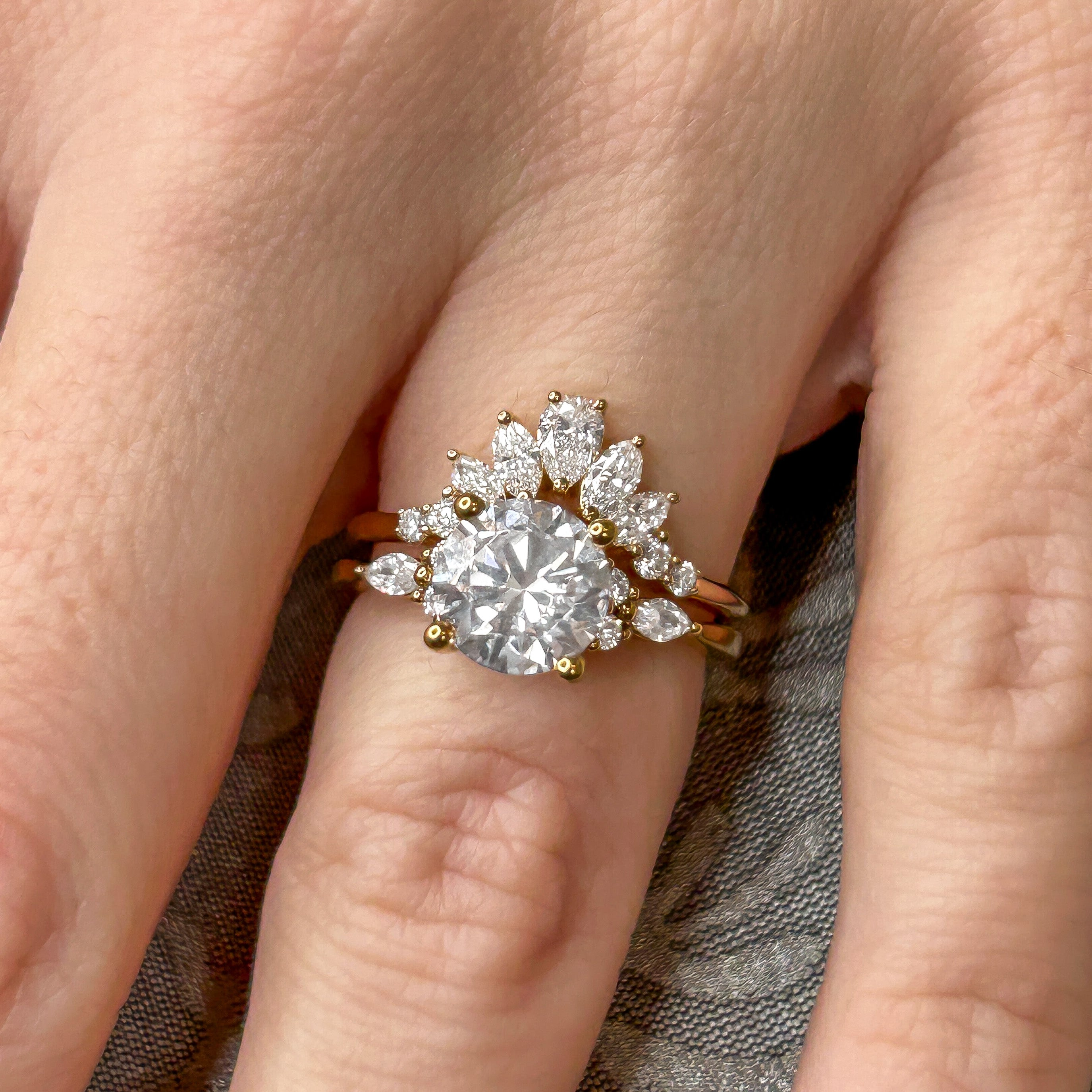 The Gabby Diamond Curved Wedding Ring