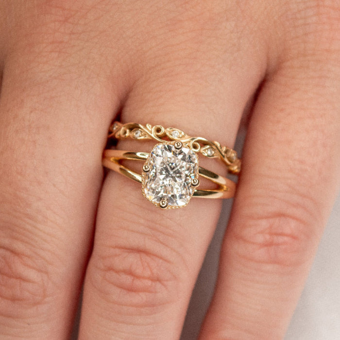 Leaf and Vine Diamond Wedding Ring