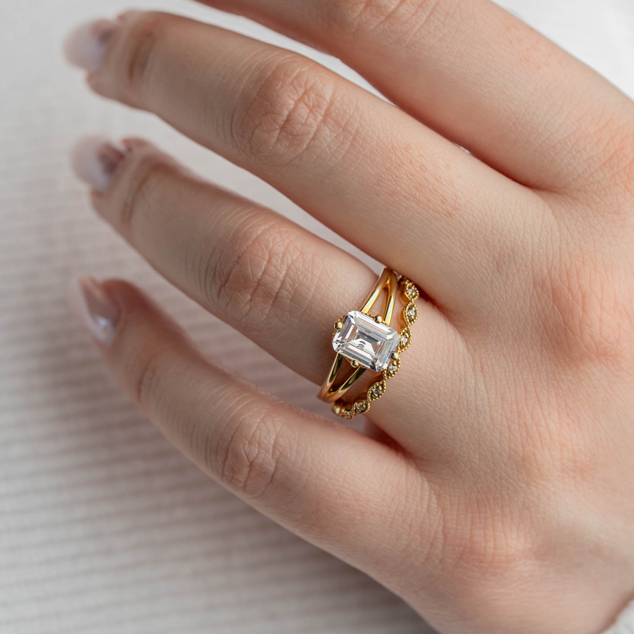 The Frances Vintage Diamond Wedding Ring