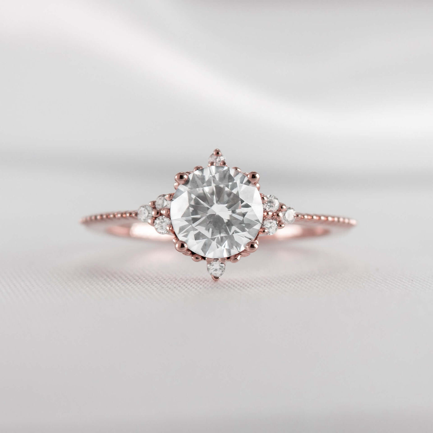 Shown in 1.0 Carat * The Galaxy Diamond Engagement Ring | Lisa Robin#color_14k-rose-gold