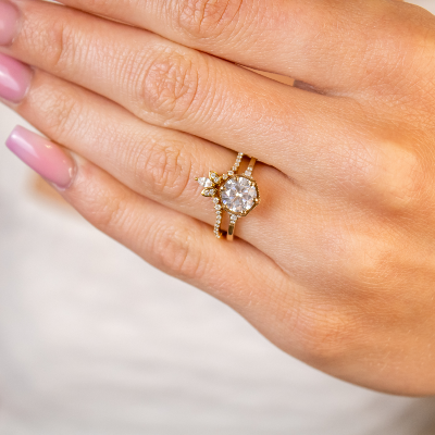 The Halee Diamond Chevron Wedding Ring