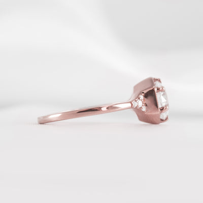 Shown in 1.0 carat Diamond* The Genevieve Round Diamond Hexagon Engagement Ring | Lisa Robin#color_14k-rose-gold