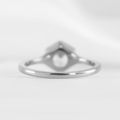 The Genevieve Hexagon Round Diamond Engagement Ring | Lisa Robin#color_platinum