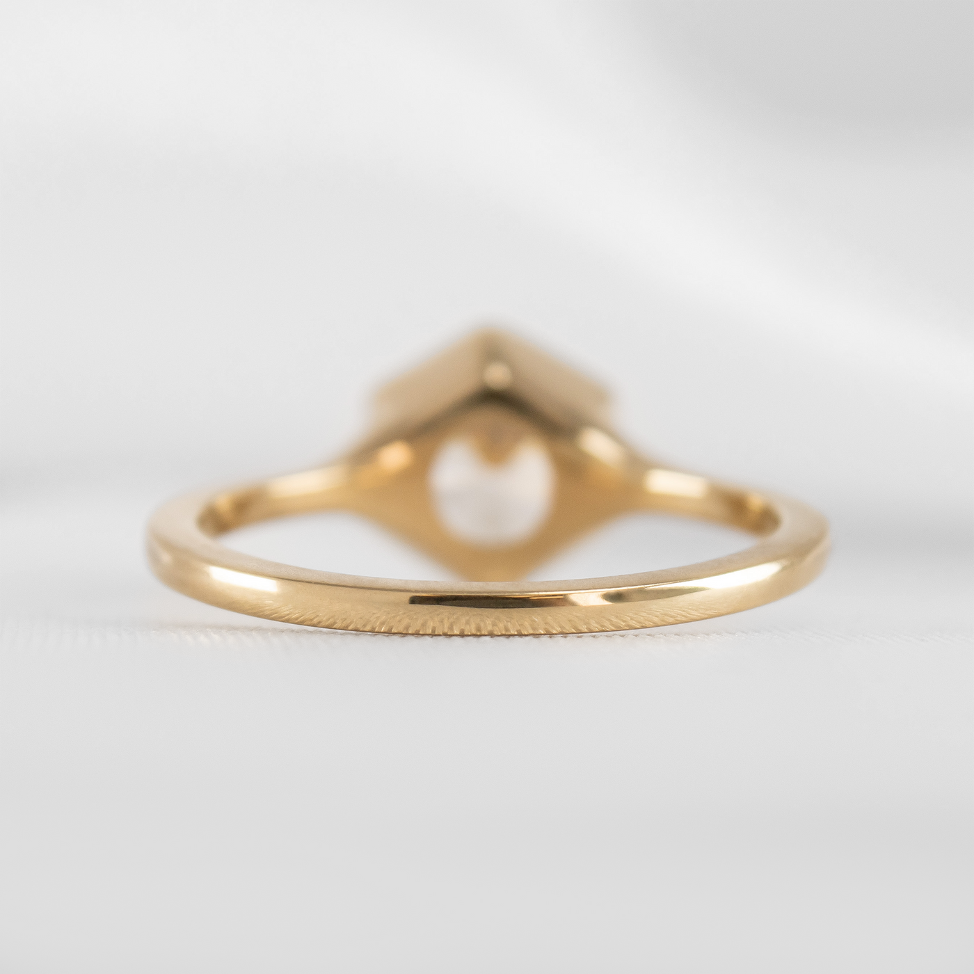 Shown in 1.0 carat Diamond* The Genevieve Round Diamond Hexagon Engagement Ring | Lisa Robin#color_14k-yellow-gold