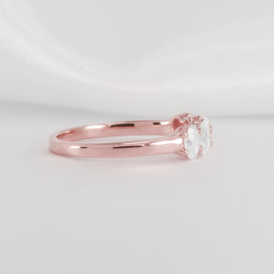 The Guthrie Five Stone Oval Diamond Engagement Ring | Lisa Robin#color_14k-rose-gold