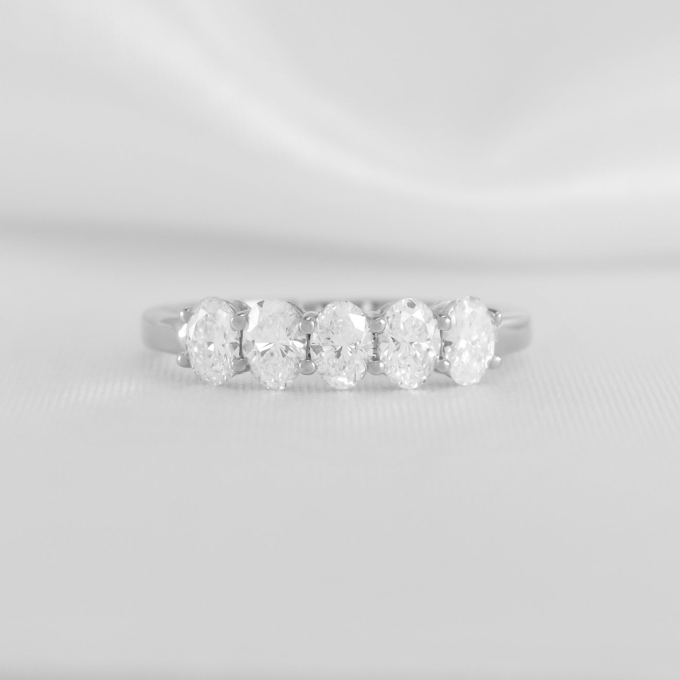 The Guthrie 5 Stone Oval Diamond Wedding Ring