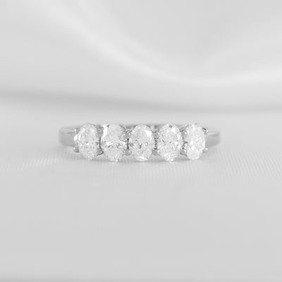 The Guthrie 5 Stone Oval Diamond Wedding Ring