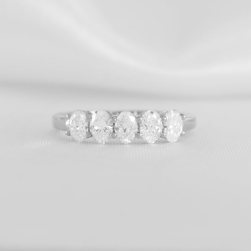 The Guthrie 5 Stone Oval Diamond Wedding Ring