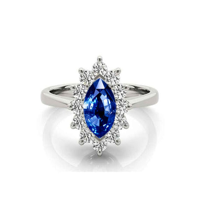 The Hadley Marquise Sapphire and Diamond Engagement Ring - Lisa Robin
