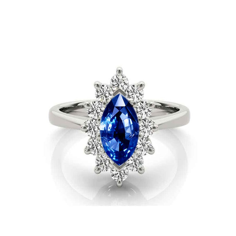 The Hadley Marquise Sapphire and Diamond Engagement Ring - Lisa Robin