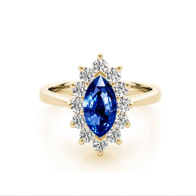 The Hadley Marquise Sapphire and Diamond Engagement Ring - Lisa Robin