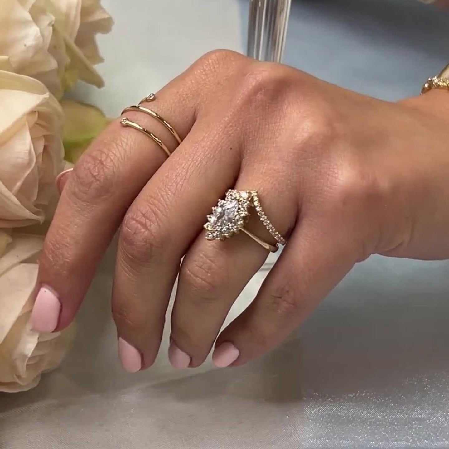 Shown in 1.25 Carat * The Hadley Marquise Diamond Engagement Ring | Lisa Robin#color_14k-yellow-gold