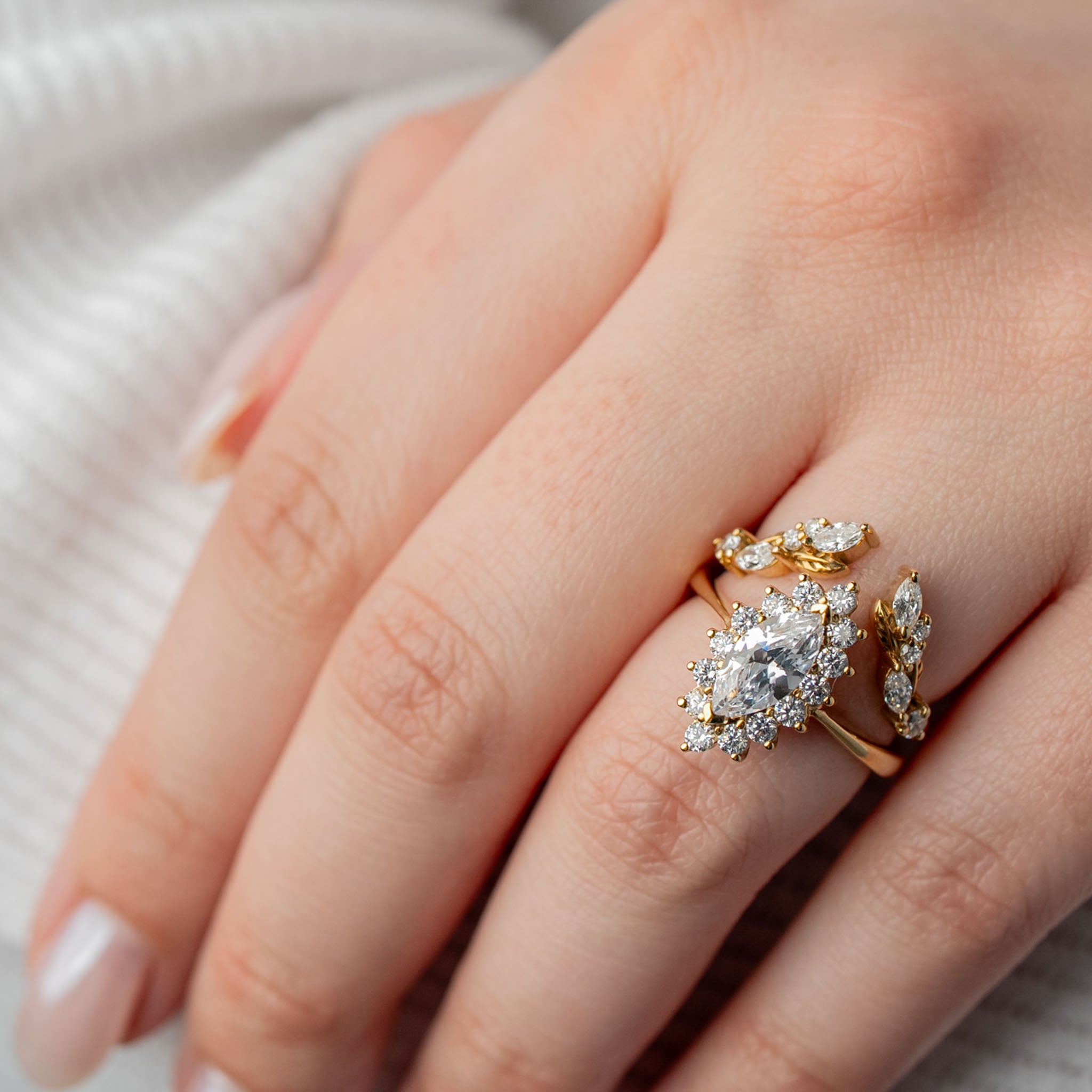 The Hadley Marquise Halo Diamond Engagement Ring