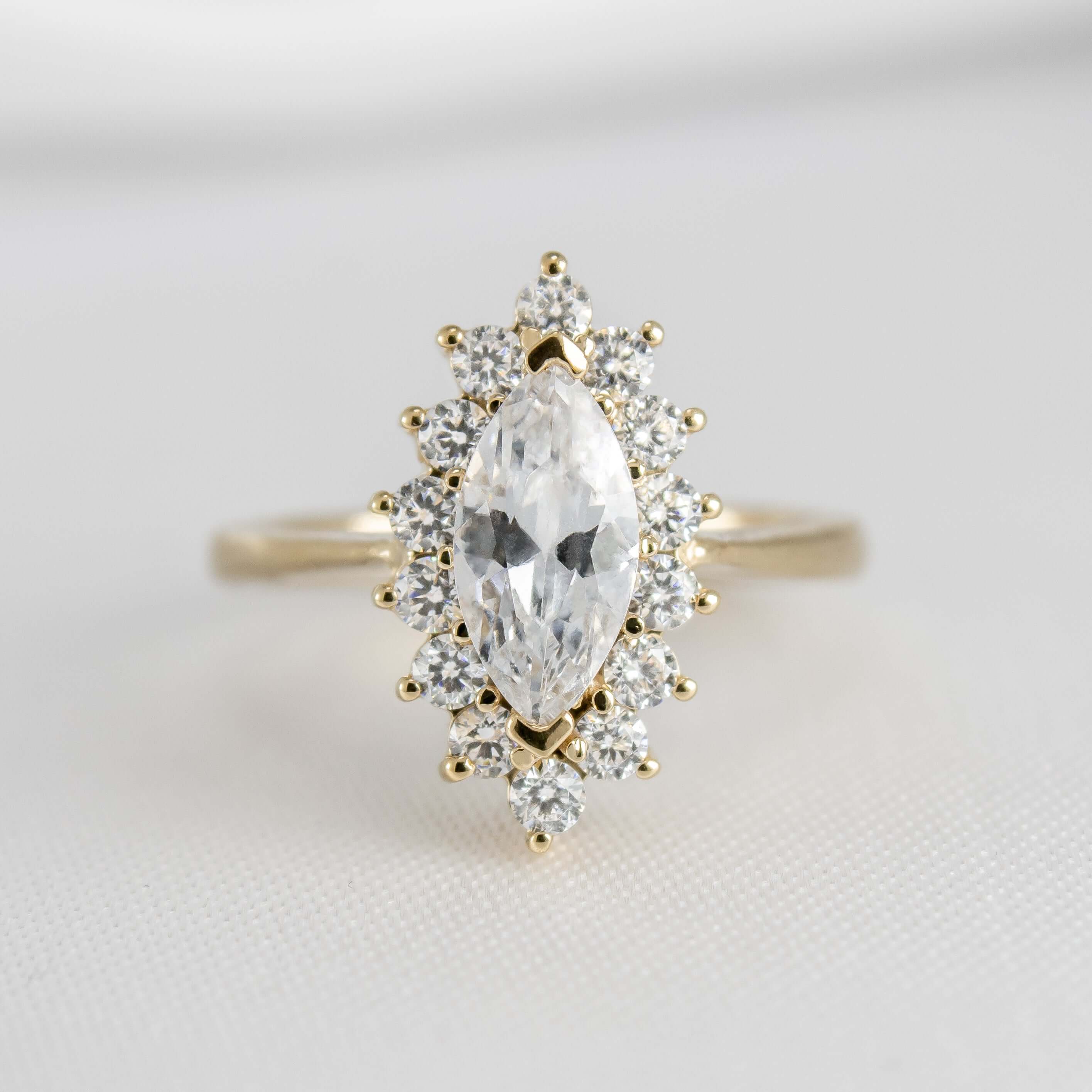 Shown in 1.25 Carat * The Hadley Marquise Diamond Engagement Ring | Lisa Robin#color_14k-yellow-gold