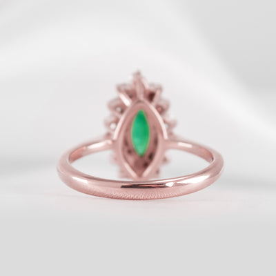 The Hadley Marquise Emerald and Diamond Engagement Ring - Lisa Robin