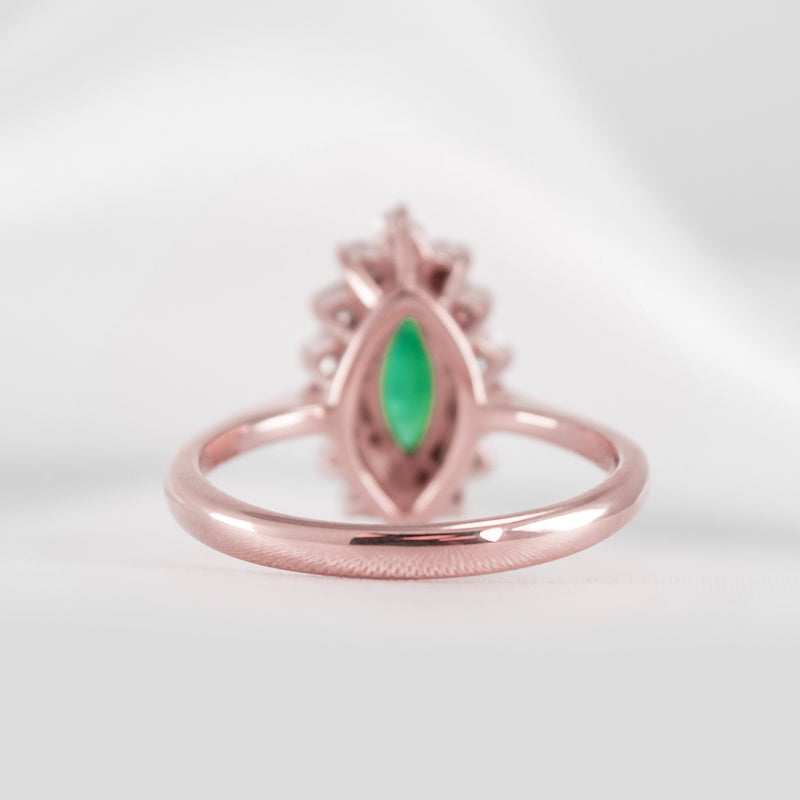 The Hadley Marquise Emerald and Diamond Engagement Ring - Lisa Robin
