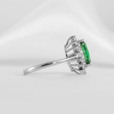 The Hadley Marquise Emerald and Diamond Engagement Ring - Lisa Robin