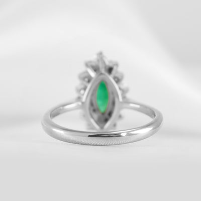The Hadley Marquise Emerald and Diamond Engagement Ring - Lisa Robin