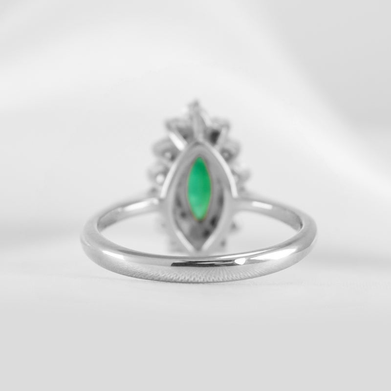 The Hadley Marquise Emerald and Diamond Engagement Ring - Lisa Robin
