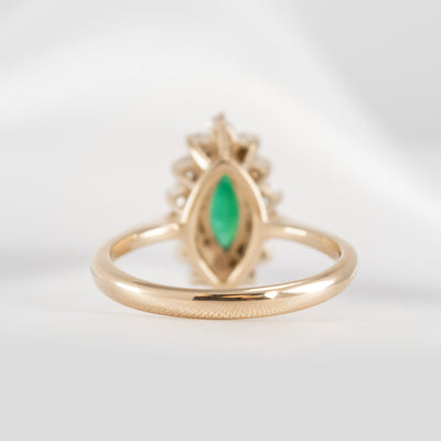 The Hadley Marquise Emerald and Diamond Engagement Ring - Lisa Robin