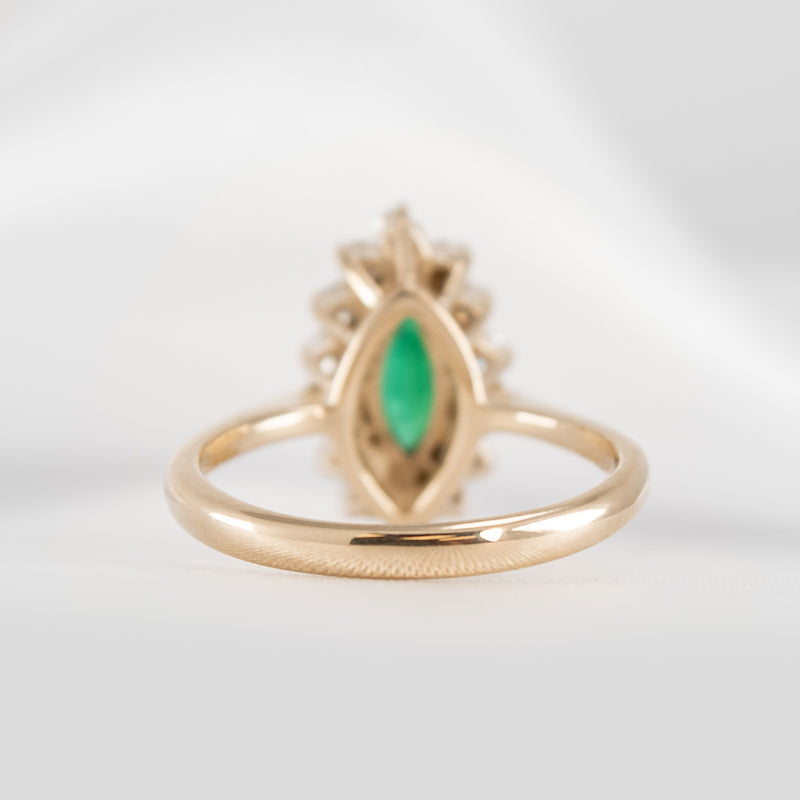 The Hadley Marquise Emerald and Diamond Engagement Ring - Lisa Robin