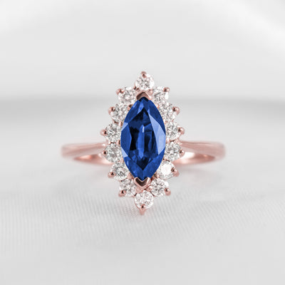 The Hadley Marquise Sapphire and Diamond Engagement Ring - Lisa Robin
