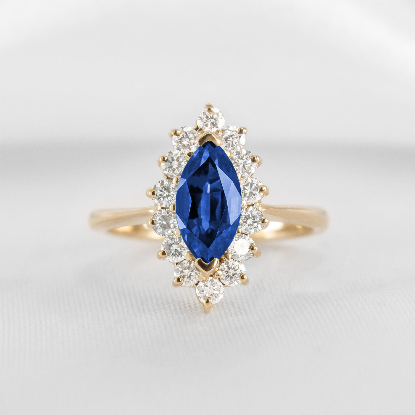 The Hadley Marquise Sapphire and Diamond Engagement Ring - Lisa Robin