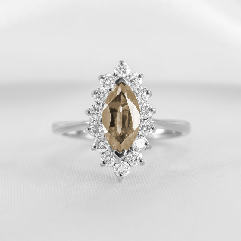 Shown in 1.0 carat Champagne Diamond* The Hadley Marquise Champagne Diamond Engagement Ring | Lisa Robin