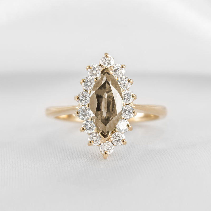 Shown in 1.0 carat Champagne Diamond* The Hadley Marquise Champagne Diamond Engagement Ring | Lisa Robin
