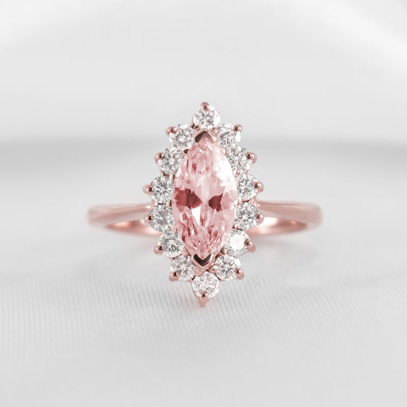 Shown in 1.0 carat Morganite* The Hadley Marquise Morganite and Diamond Engagement Ring / Lisa Robin